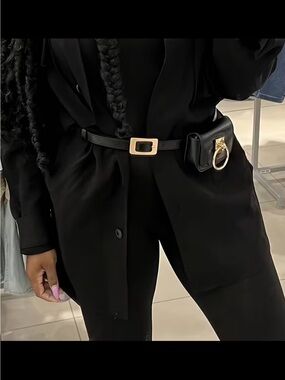 Affordable Fashion Finds Black Belt Bag with Gold Ring Accent